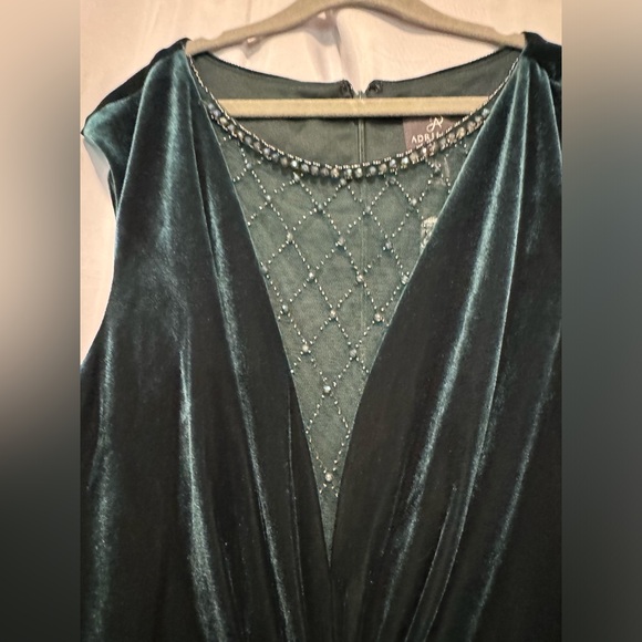 Adrianna Papell Women's Beaded Velvet Mermaid Gown hunter green size 14 NWT - Picture 12 of 16